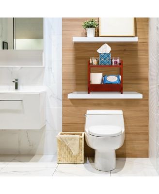 2-Tier Bamboo Counter Organizer with Drawer Bamboo for Vanity, Matcha Station, Bathroom Sink Organizer Countertop, Kitchen & Office Storage