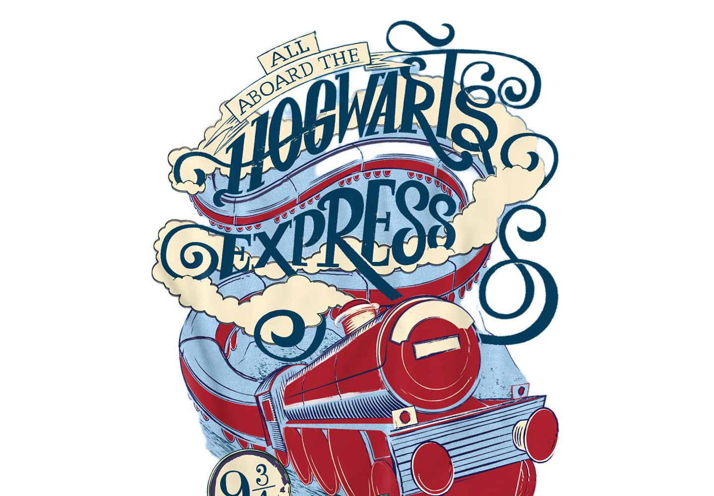 Мужская футболка Harry Potter All Aboard the Hogwarts Express, цвет: Светлый синий — фото 3