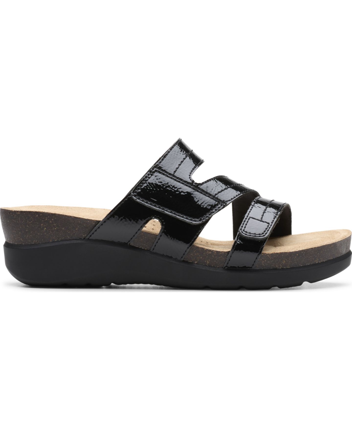 Женские сандалии Clarks Calenne Holly Slip-On, цвет: Чёрная лаковая кожа — фото 2