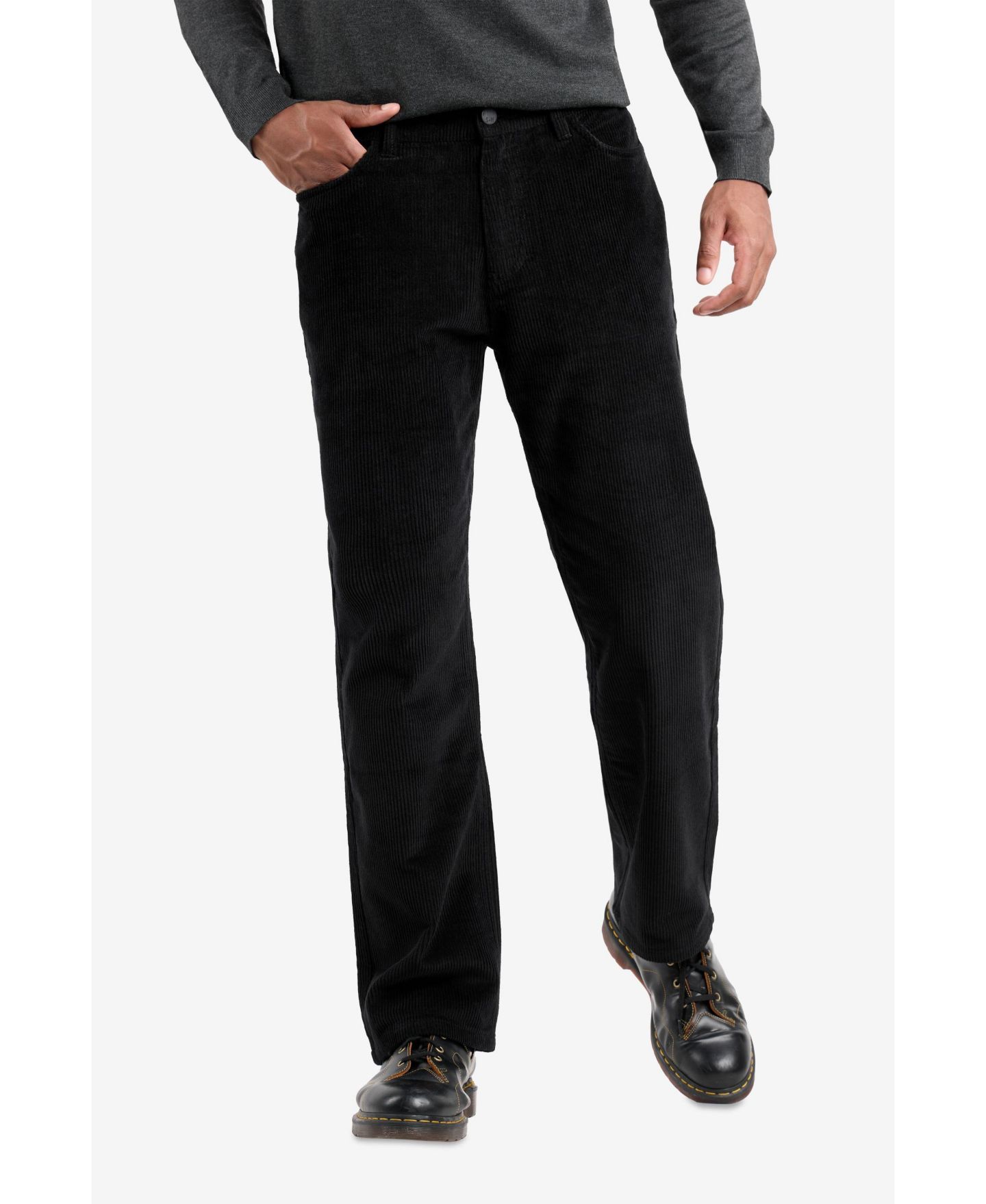 Мужские брюки SPRING + MERCER Athletic Fit Corduroy, цвет: Чёрный — фото 4