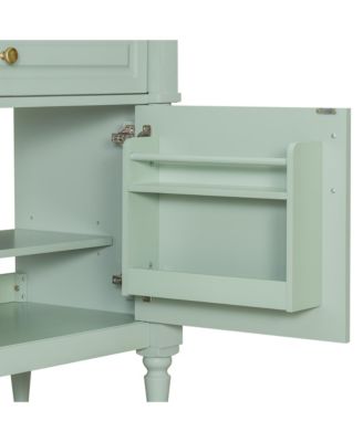 36" Freestanding Bathroom Vanity with Ceramic Sink, Wood Cabinet, Flip Drawer & Adjustable Shelf