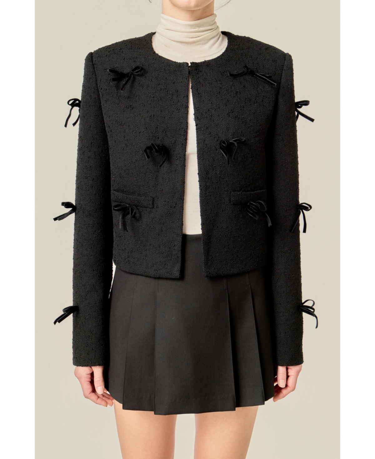 English Factory Women's Woven Bow Jacket