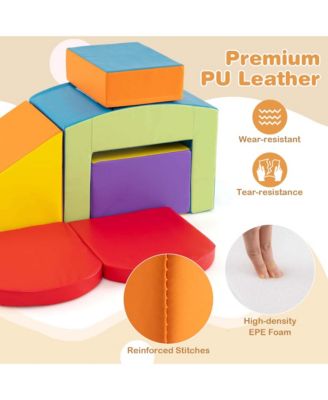 6 PCS Multi-color Climb and Crawl Activity Playset with Tunnel Slide Stairs & Ramp