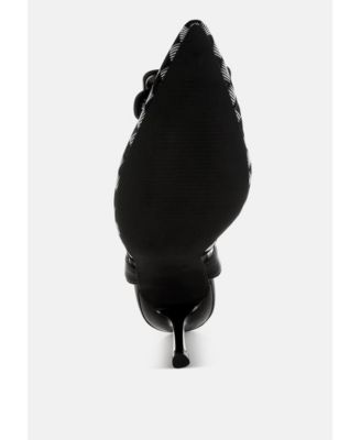 Womens Freya Mesh Checkered Pointy Stiletto Heels