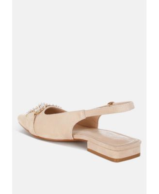 Womens Salova Pearl-Studded Horsebit Flats