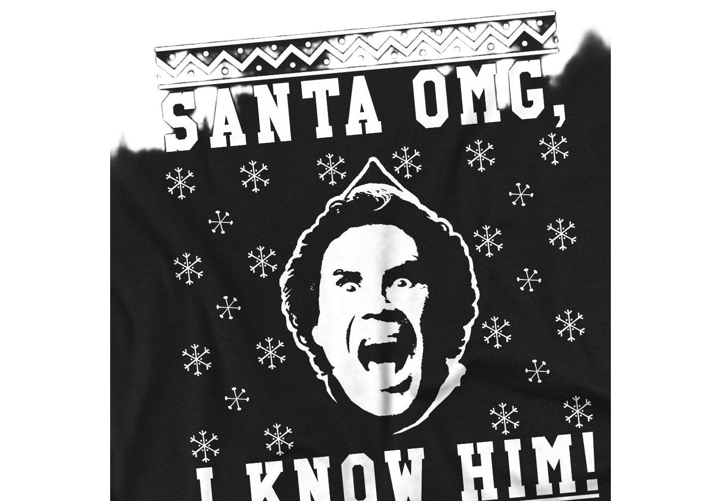 Мужской свитер Elf Omg Faux Sweater T Shirt, цвет: Чёрный — фото 3