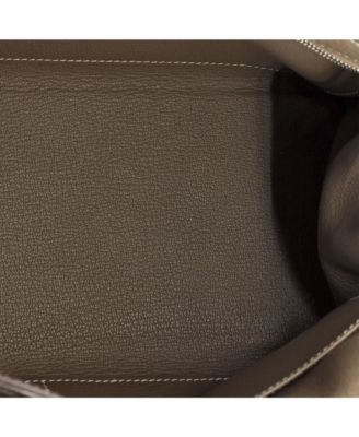 Kelly 28 Handbag Grey Clemence with Palladium Hardware