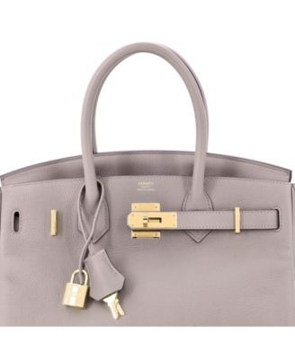Birkin 30 Handbag Grey Novillo with Gold Hardware