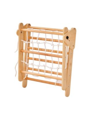 Pikler Triangle Set, 4-in-1 Montessori Climbing Gym w/ Triangle & Ramp, Large Wooden Set, Ages 1-3