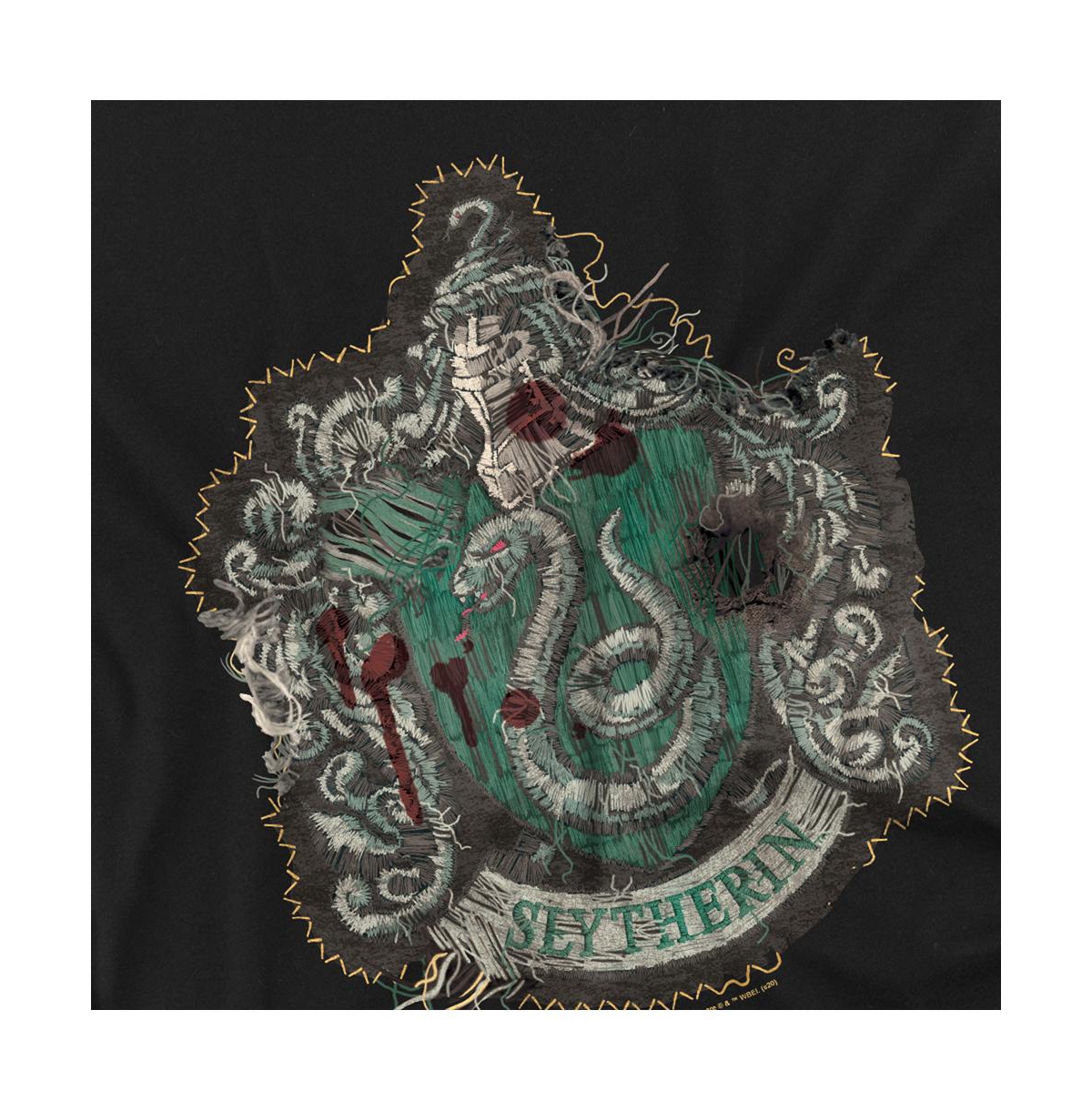 Harry Potter Men's Slytherin Knitted Patch Damaged T Shirt