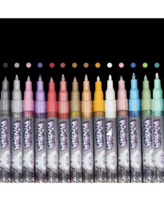 Metallic Markers Paint - Extra Fine 0.7mm Tip Paint Pens - Acrylic Paint Pens for Rock Painting, Wood, Glass, Leather, Shoes - Pack of 14