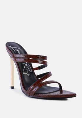 Womens New Affair Croc Strappy High Heel Sandals