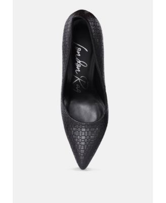 Womens Brinkles Weave Pattern High Heel Pumps