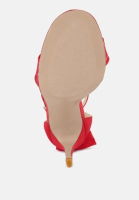 Women's Delancy Bow Detail Lace Stiletto Sandals