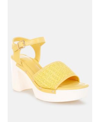 Womens Mazaro Raffia Chunky Sandals