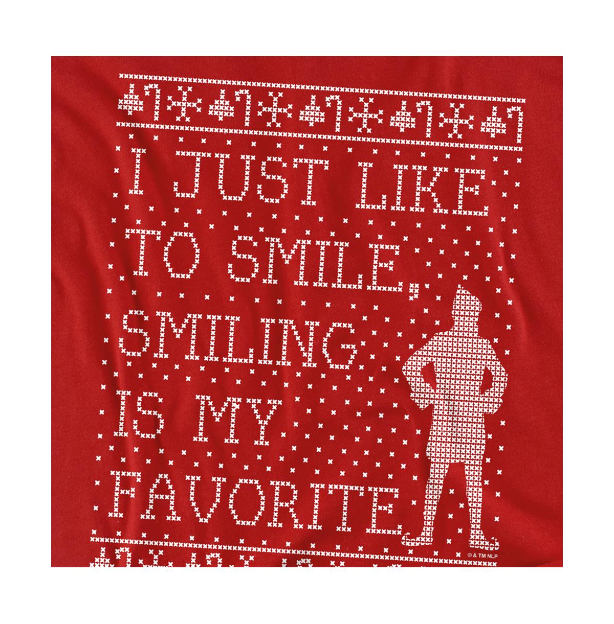 Elf Men's I Just Like To Smile Faux Sweater T Shirt