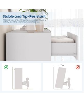 5-Drawer Tall Dresser for Bedroom, Wooden Chest of Drawers with Gold Handles for Closet Storage, White