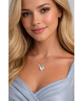 Sophia MOM Pave Heart & Floral Charm Necklace