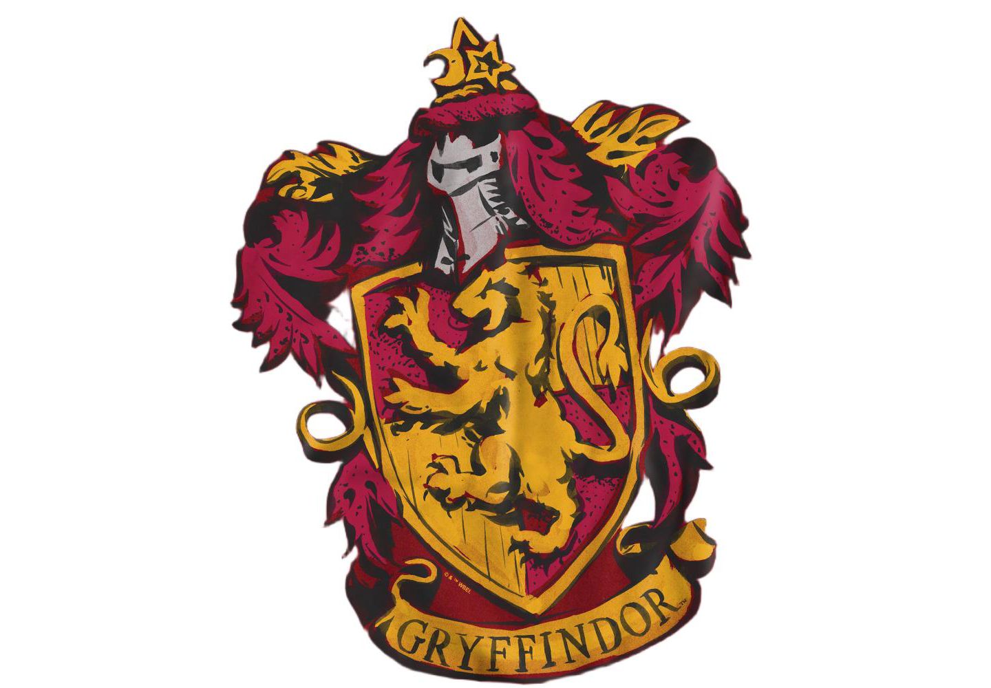 Мужская футболка Harry Potter Drawn Gryffindor Crest, цвет: Красный — фото 2