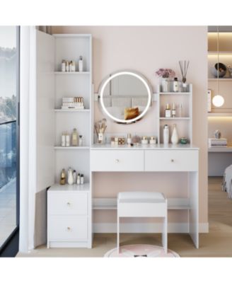 LED Mirror Vanity Table Set