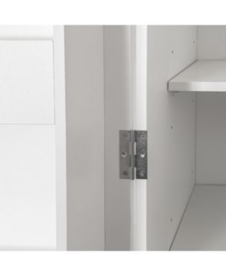 Streamdale White Kitchen Pantry Cabinet with Doors & Shelves