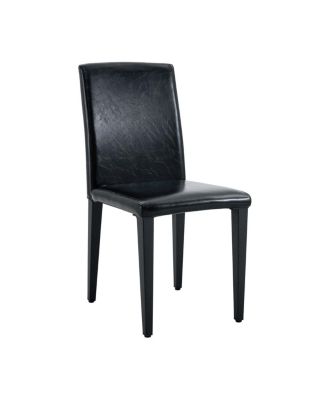 Minimalist PU Leather Dining Chair with Metal Legs