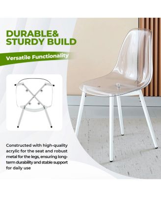 Streamdale dining chair, set of 4,metal leg, plastic seat