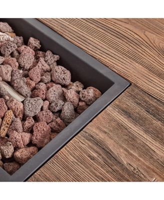 Rectangle Concrete Fire Table, Gas Burning, 56-inch