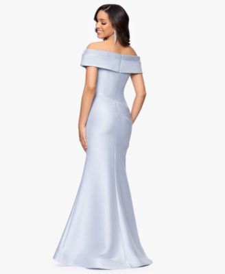 Petite Off-the-Shoulder Fit & Flare Gown