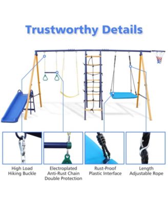 Boys Streamdale Swing Set Slide, Swings, Net, Ladder