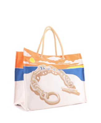 Escale A La Plage Beach Bag Printed Toile