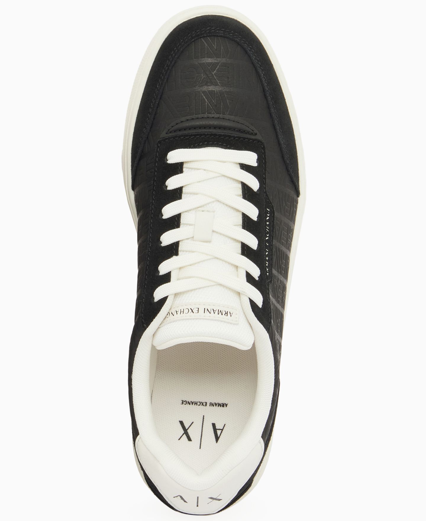 Мужские кроссовки A|X Armani Exchange London Embossed, цвет: Чёрный / Молочный белый — фото 4