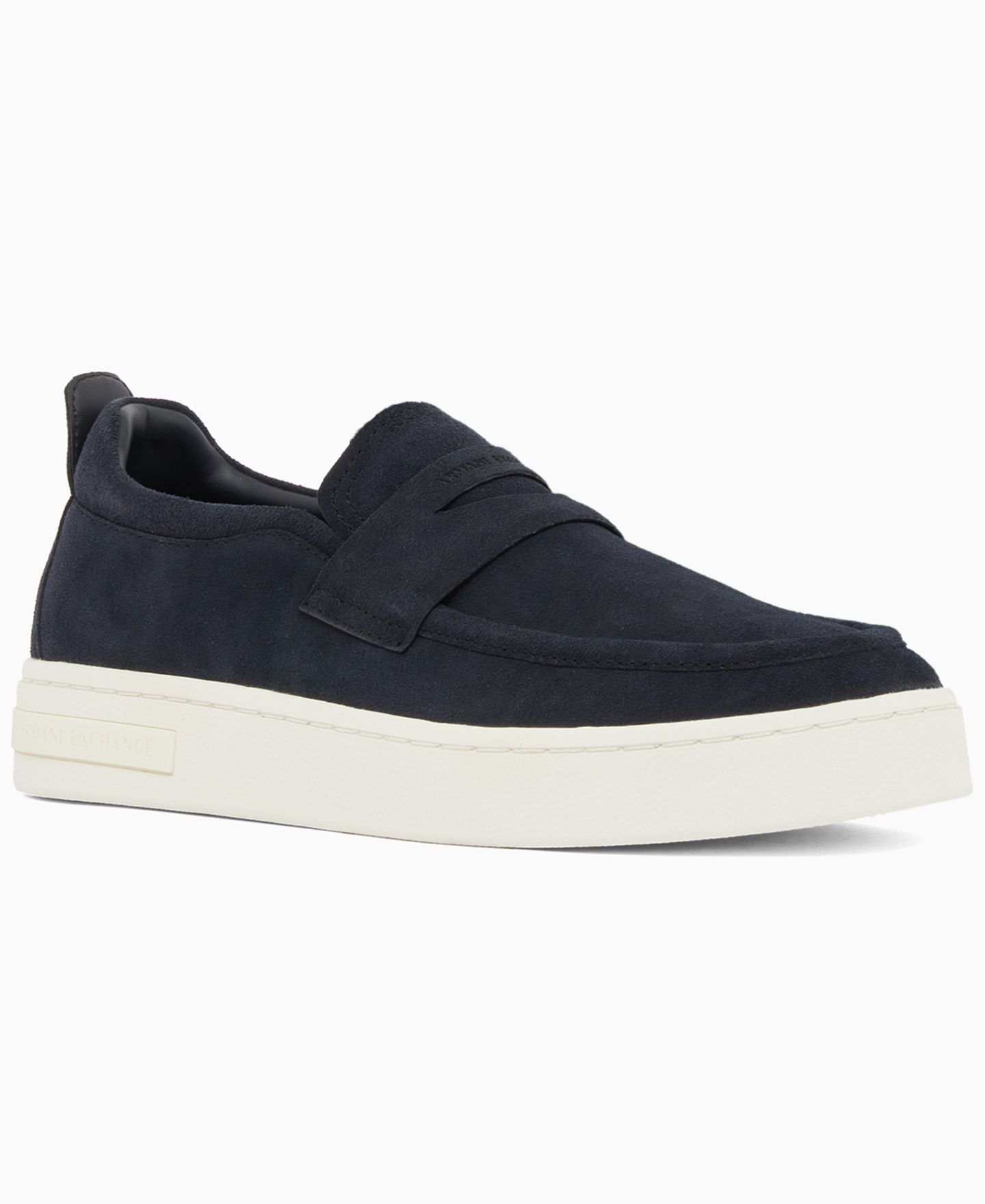 Мужские туфли A|X Armani Exchange London Suede Slip-On, цвет: Глубокий тёмно-синий — фото 1
