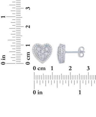 Heart Diamond Earrings (1/4 ct. t.w.) in Sterling Silver
