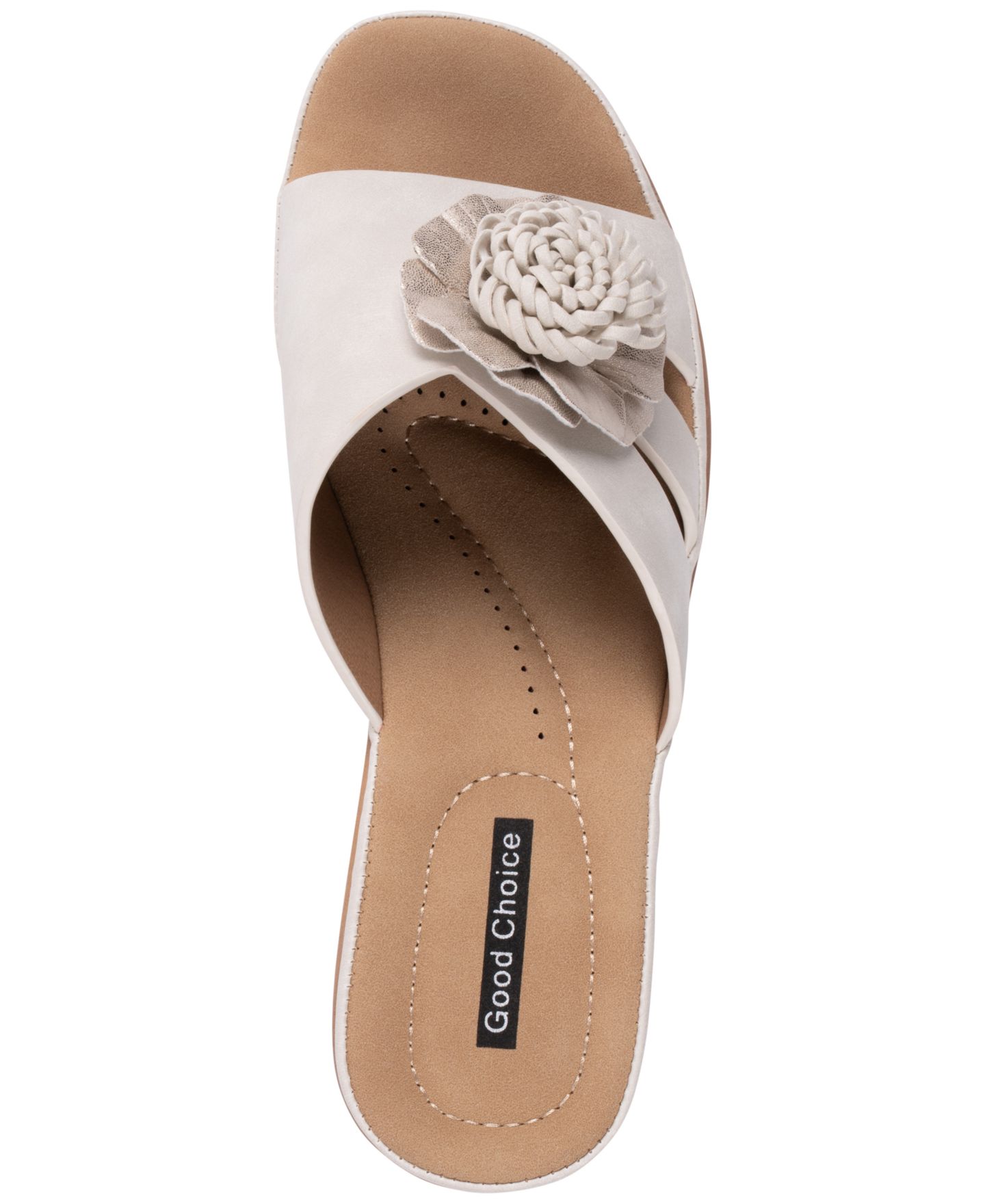 Женские сандалии GC Shoes Jenna Floral Slip-On Wedge, цвет: Бежевый — фото 4