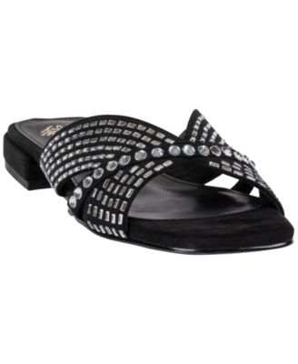 Women's Elara Rhinestone Crisscross Flat Sandals