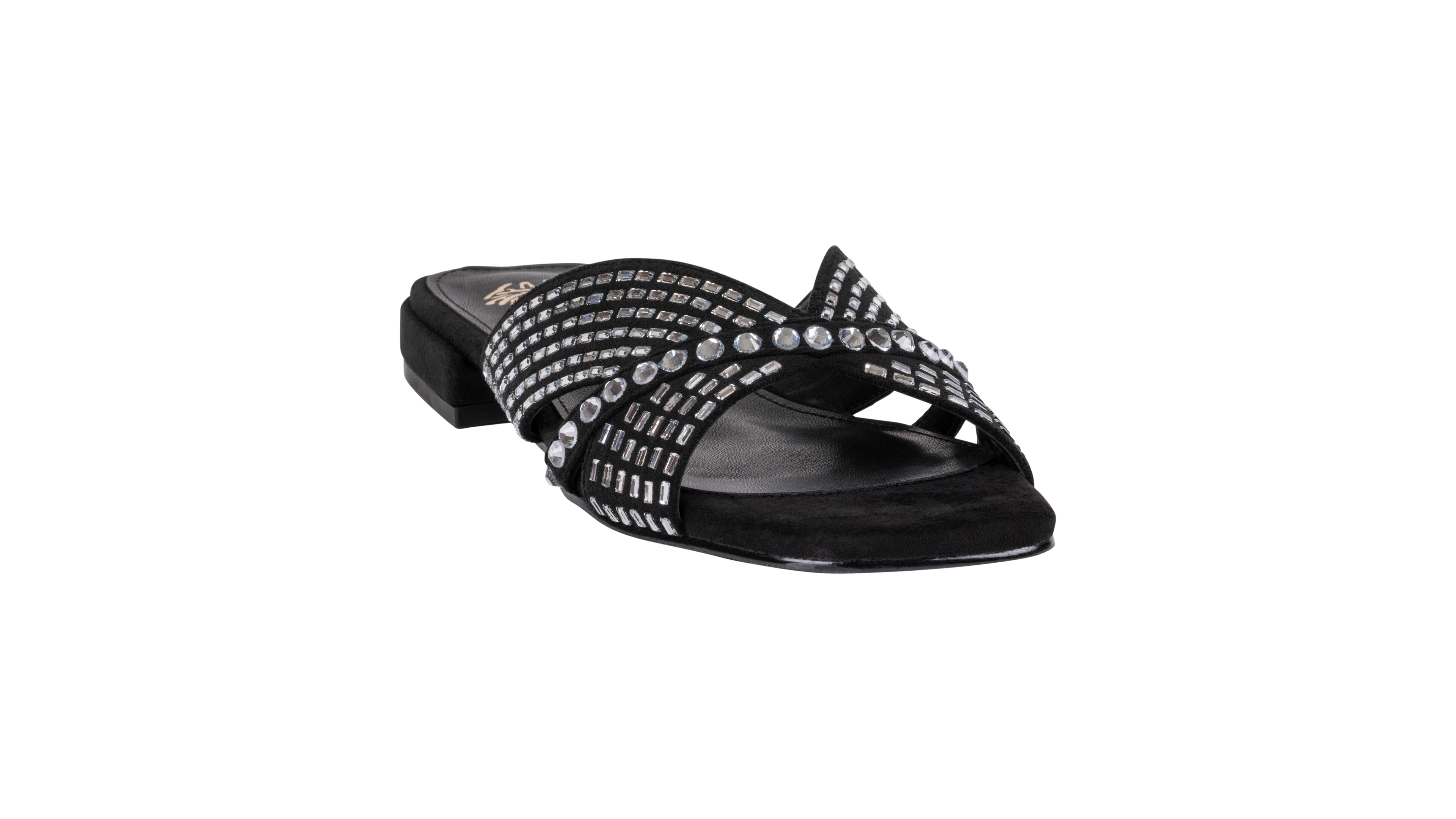 Gc Shoes Women's Elara Rhinestone Crisscross Flat Sandals