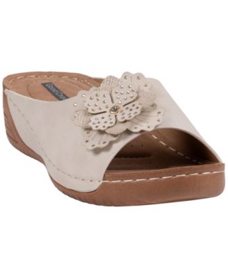Women's Clover Flower Rosette Comfort Slip-On Sandals