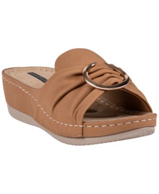 Women's Isola Floral Rosette Wedge Sandals