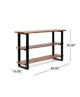 Modern Industrial Acacia Wood Media Console