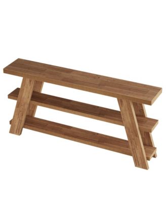 70.9" Extra Long Console Table with Storage, 3-Tier Narrow Wooden Sofa Table Behind The Couch, Farmhouse Entry Foyer Table