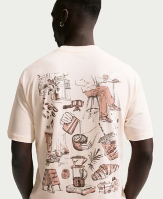 Men's Cafe Swoosh Print Crewneck T-Shirt