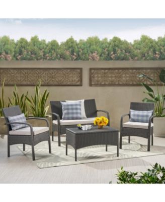 Cordoba Brown PE Rattan 4-Piece Outdoor Chat Set