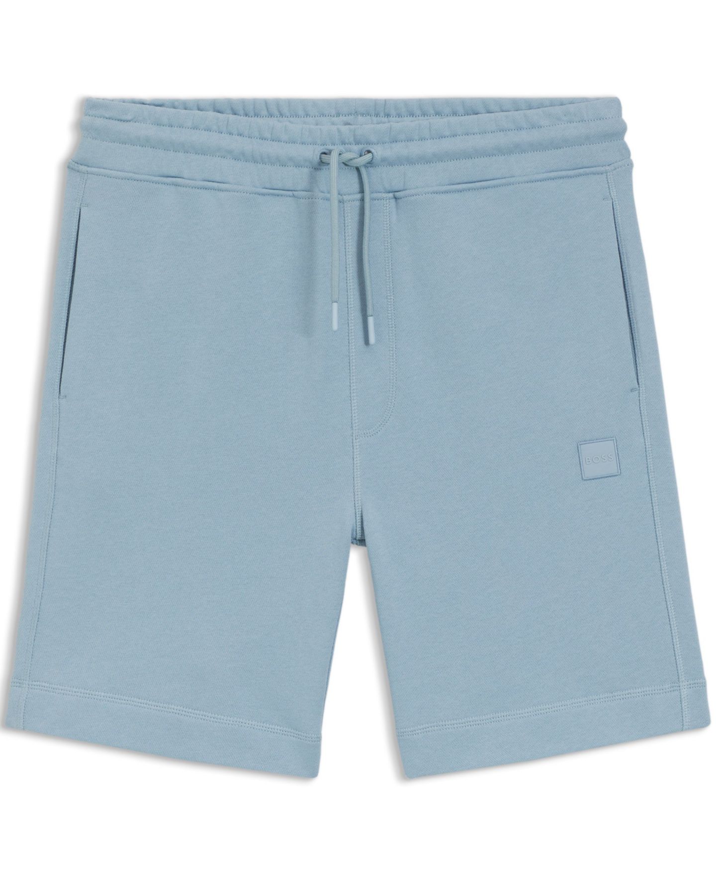 Мужские шорты Hugo Boss Cotton-Terry Logo Patch, цвет: Синий — фото 1