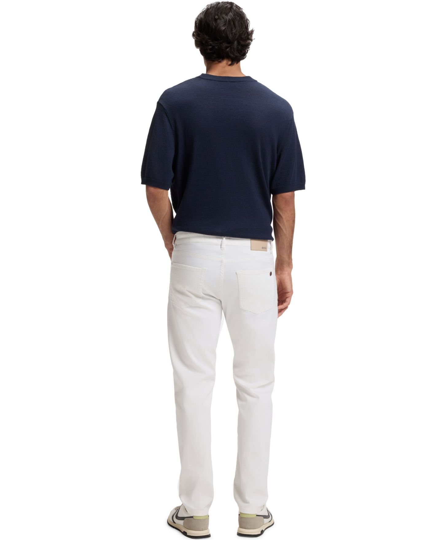 Мужские джинсы Hugo Boss Maine Soft-Motion Regular-Fit, цвет: Натуральный — фото 4