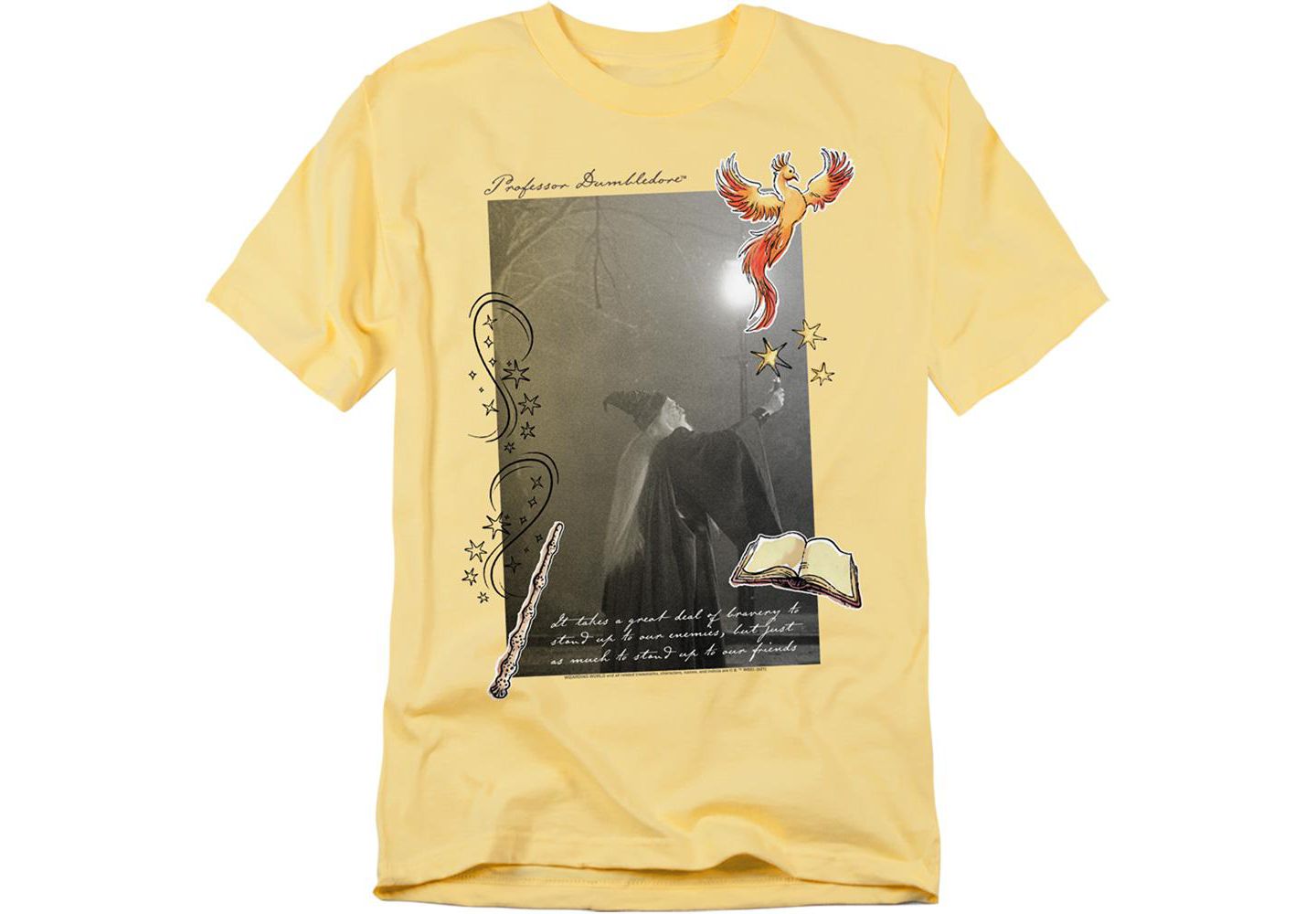 Мужская футболка Harry Potter Dumbledore Quote And Fawkes, цвет: Banana — фото 1