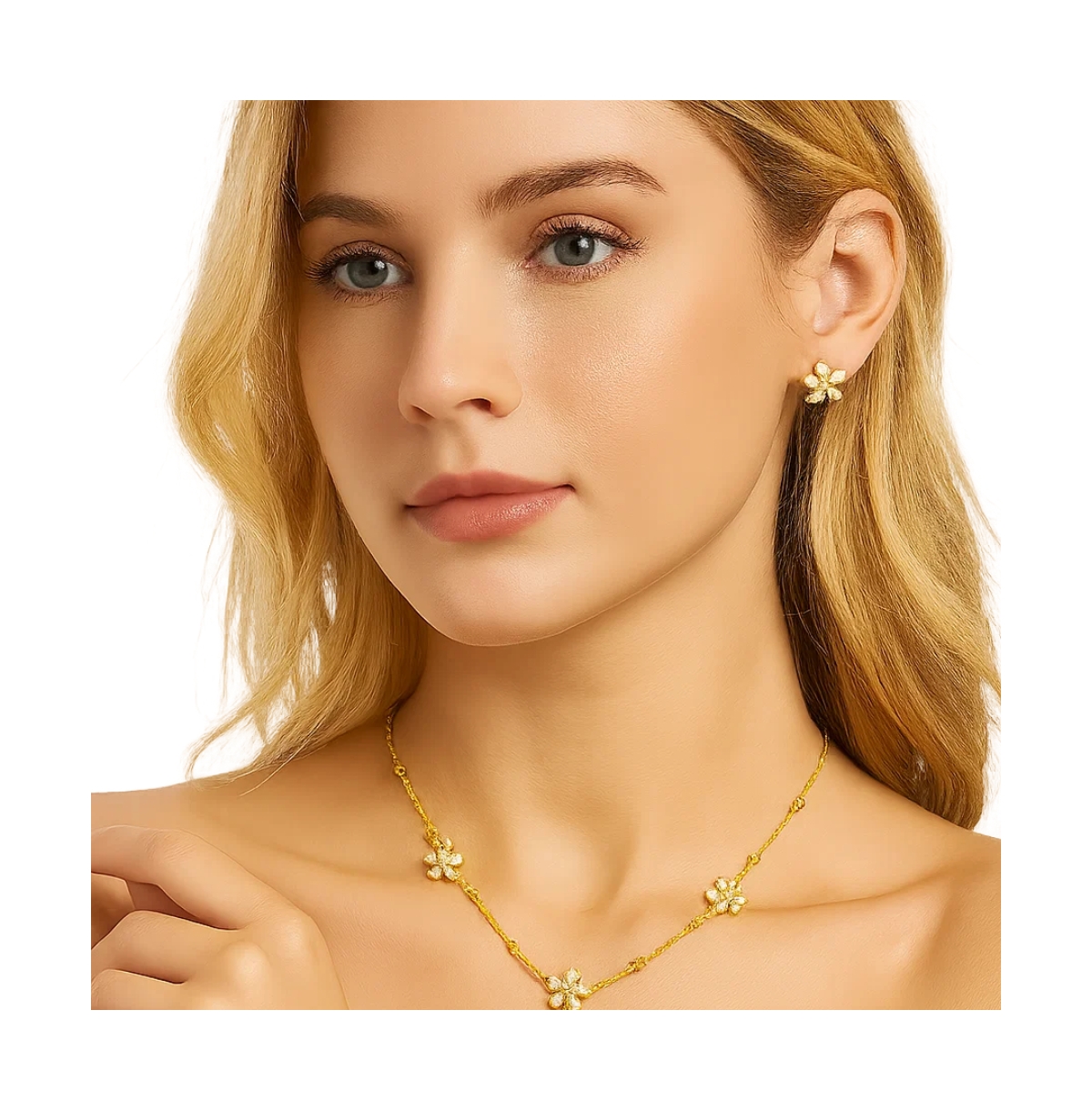 Hollywood Sensation Marisol Crystal Blossom Necklace & Earring Set