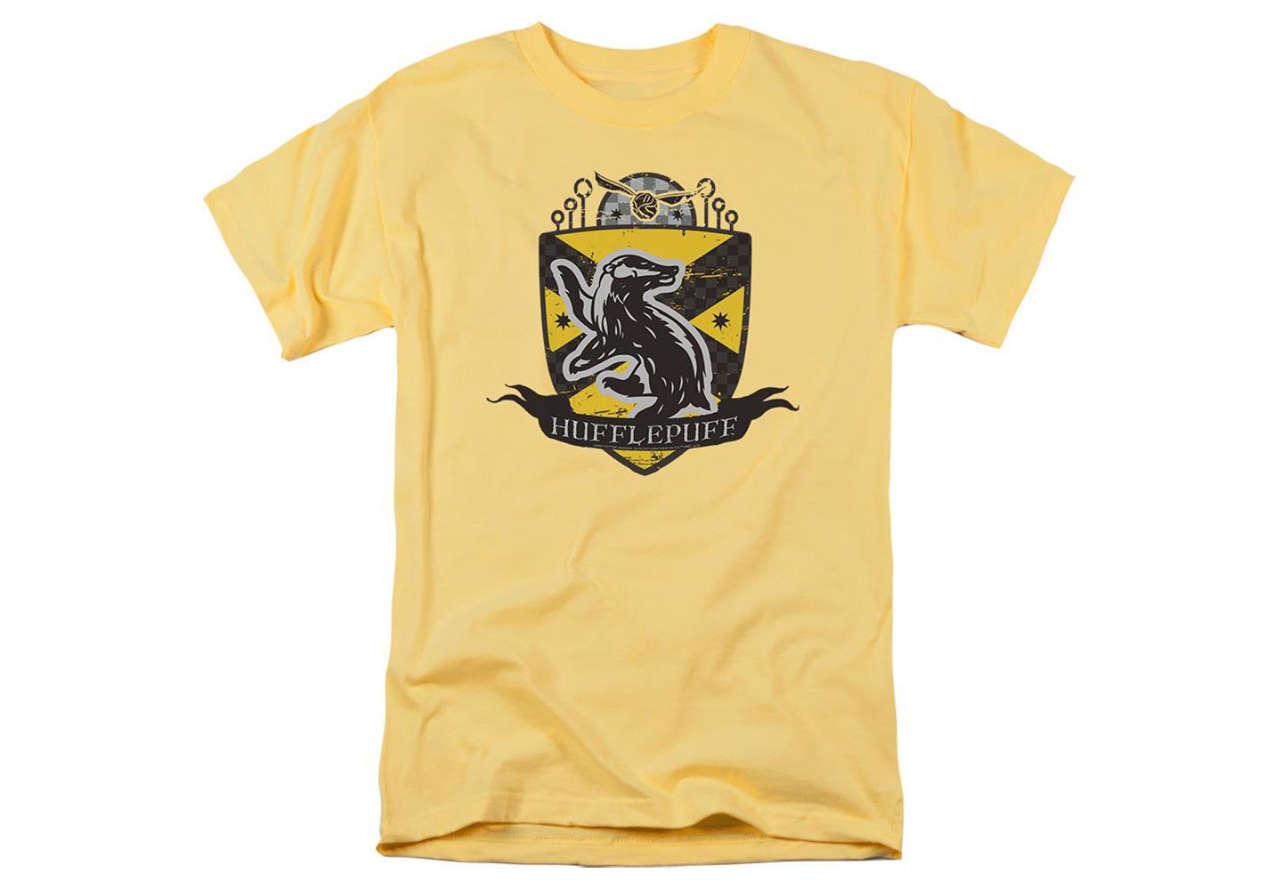 Мужская футболка Harry Potter Hufflepuff Quidditch Crest, цвет: Banana — фото 1