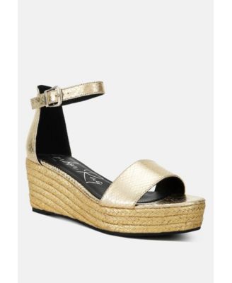Womens Utah Faux Leather Snake Wedge Espadrilles