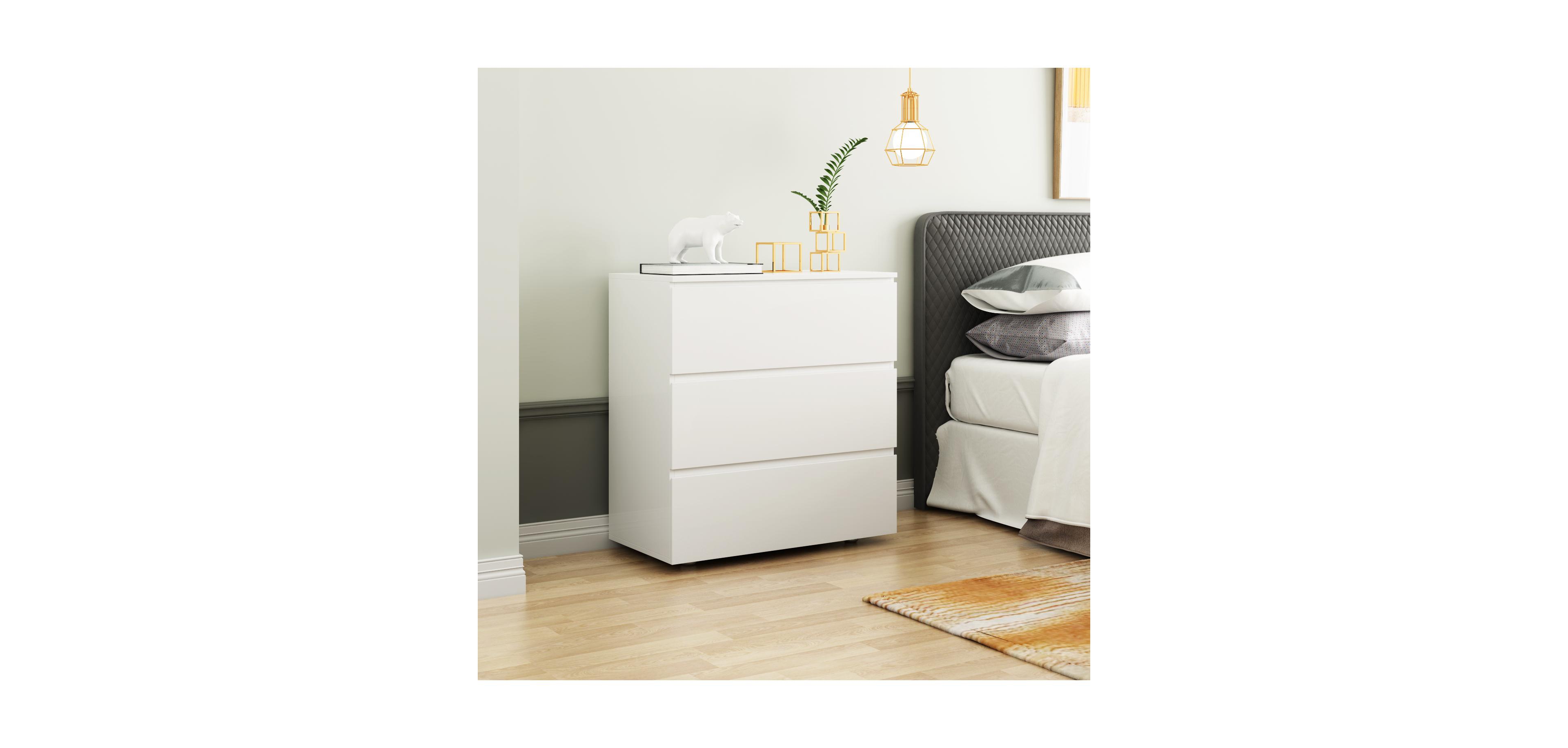 Homsee Wood 6 Drawers Chest of Drawers with Solid Wood Legs